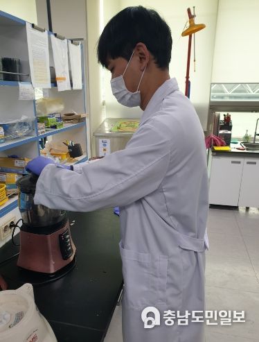 천안 농수산물도매시장 농산물 검사 모습
