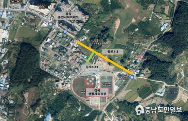 감곡면 도시계획도로.