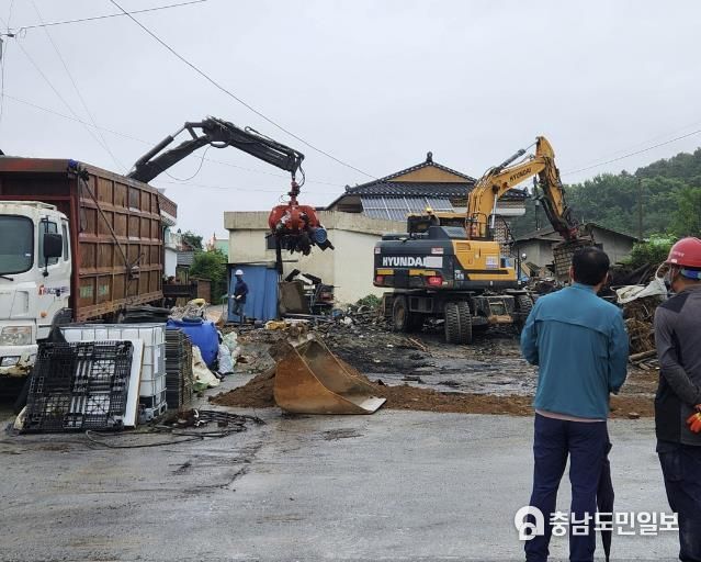 (주)태민환경, 음성군 주택화재로 어려움 겪는 주택 철거 지원