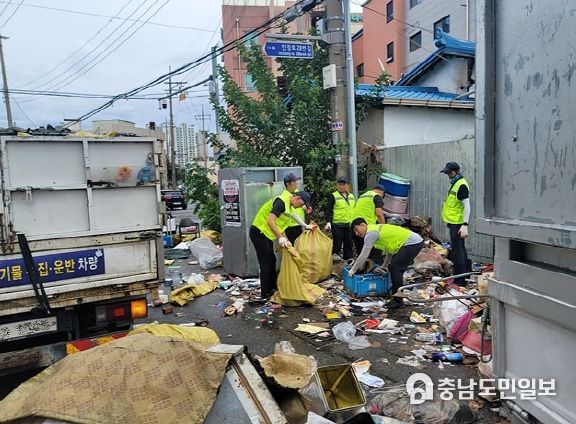 대전 중구, 도로 방치 생활쓰레기 정비