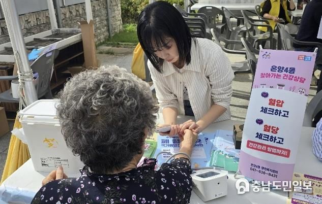 혈압, 혈당 측정 및 건강상담 진행